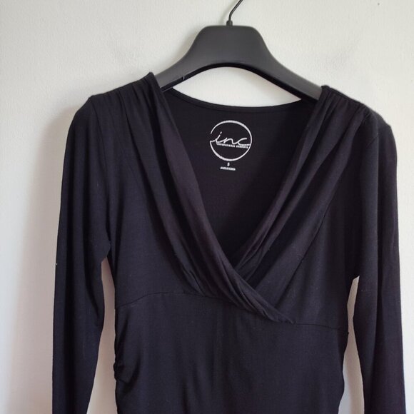 Ladies SZ S Inc Black Three-Quarter Sleeve Jersey Top - Picture 2 of 4